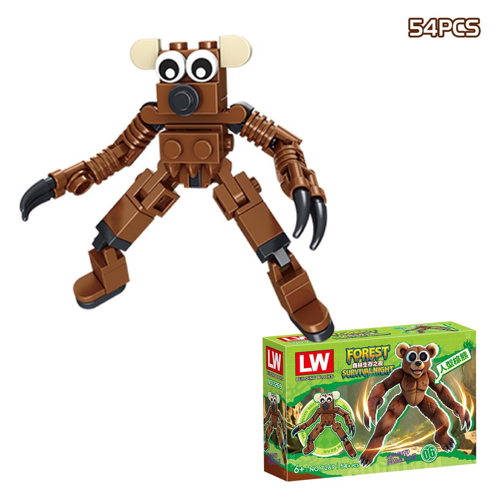 99 Nights in The Forest Building Block Horror Deer Owl Goat Cat Mammoth Loses Deer Assembled Bricks Kids Toys Gift Blind Box