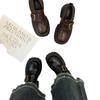 Scarpe da donna in pelle stile britannico con suola spessa e tacco spesso 2025 nuove versatili scarpe da donna che aumentano l'altezza