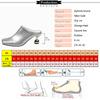 Fashion Aphixta 8cm High Heels Elegant Women Slides Square Toe Shallow Gold Heels Slides Sexy Metal Strange Style Heels Shoes Size 42