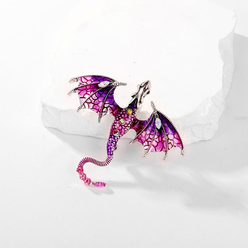 1PC Jewelry Gorgeous Brooch Gift Dragon Design Shining Pin Luxury Rhinestones Fashion Clothing Accessories Cool Multicolor