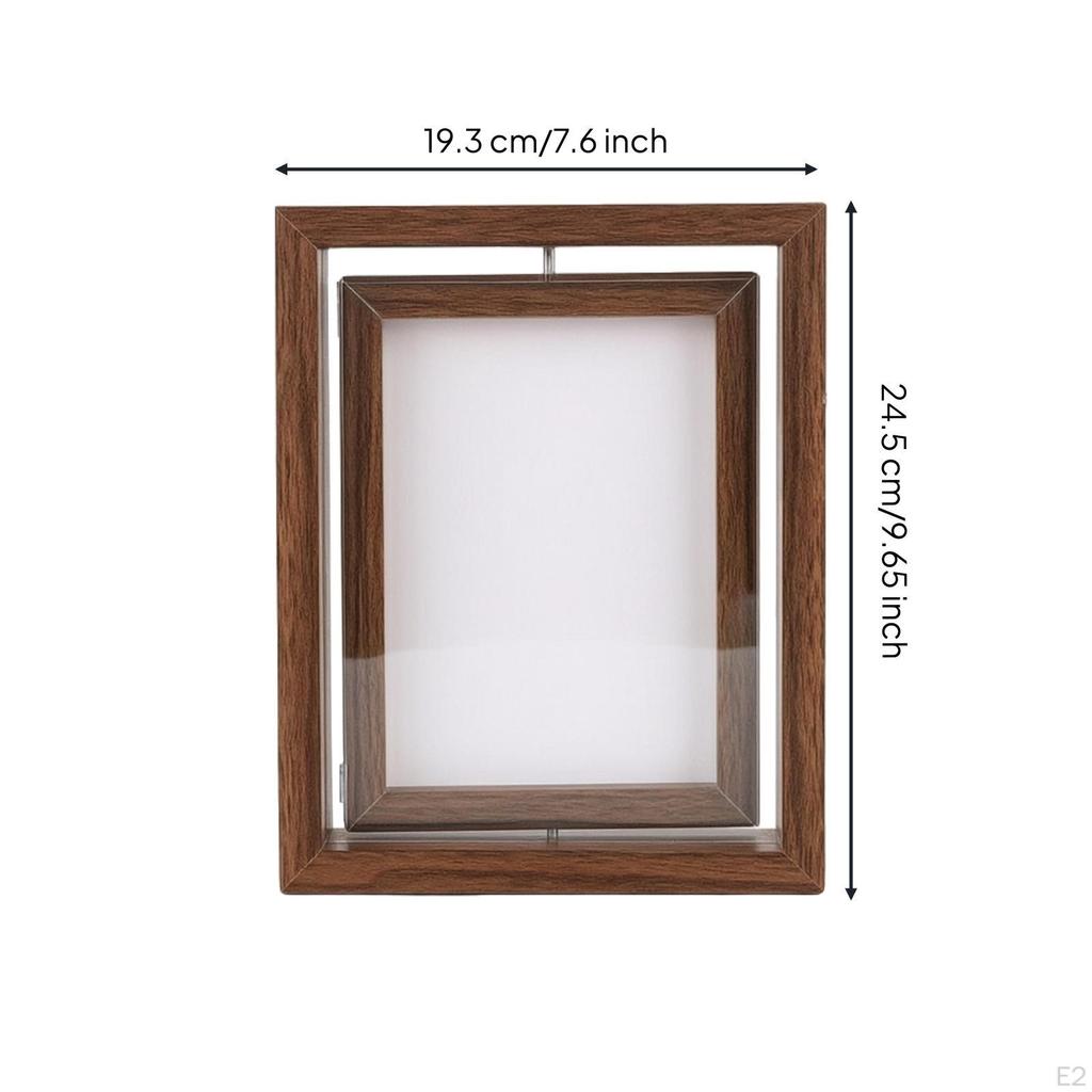 DoubleSided Picture Frame Tabletop Rotating Freestanding for Families, Artists, Shelf,
