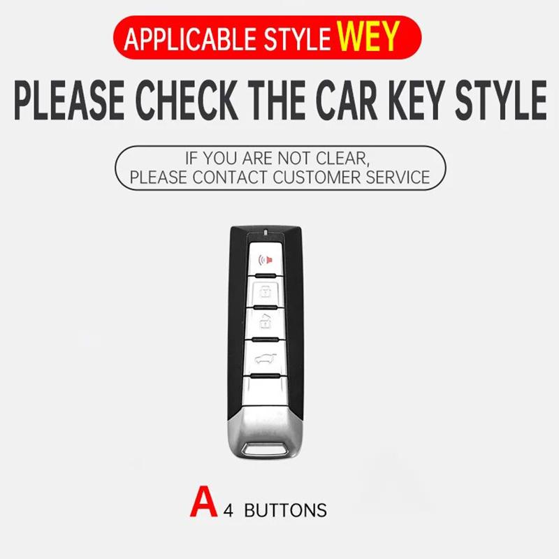 Zinc Alloy Leather Car Key Case Great Wall Wey Coffee01 Coffee02 Wey-X Wey-S Wey-Gt Vv7 Gt Key Holder Car Key Case Accessories