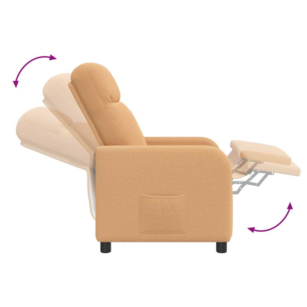 Massage Recliner Beige Boucle