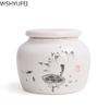 Ceramic Tea Caddy Small Mini Portable Oolong Tea Storage Tank Travel Tea Boxes Powder Sealed Jar Tea Containers Spice Candy Jar