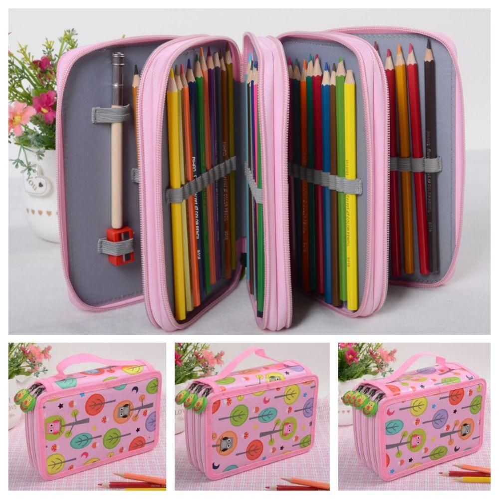 32/52/72 Hole Pen Storage Bag Large Capacity Paintbrush Organizer Sketch Pencil Case  Art Painting