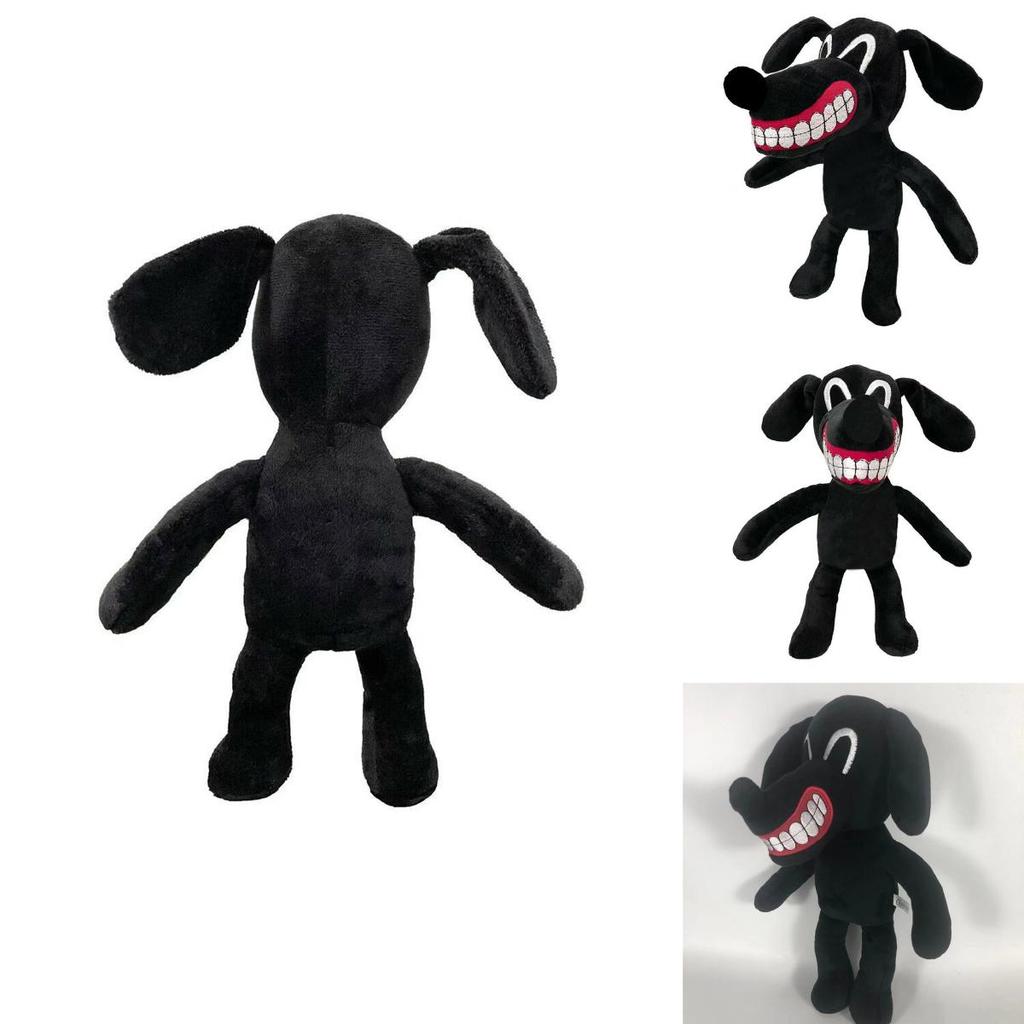 Adorable Siren Head Series Horror Black Dog Plush Stuffed Doll For Kids And Adults