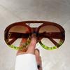 Oversized Round Goggle Men Fashion Double Bridge Gradient Candy Color Women Shades Eyewear Trendy New UV400 Sun Glasses