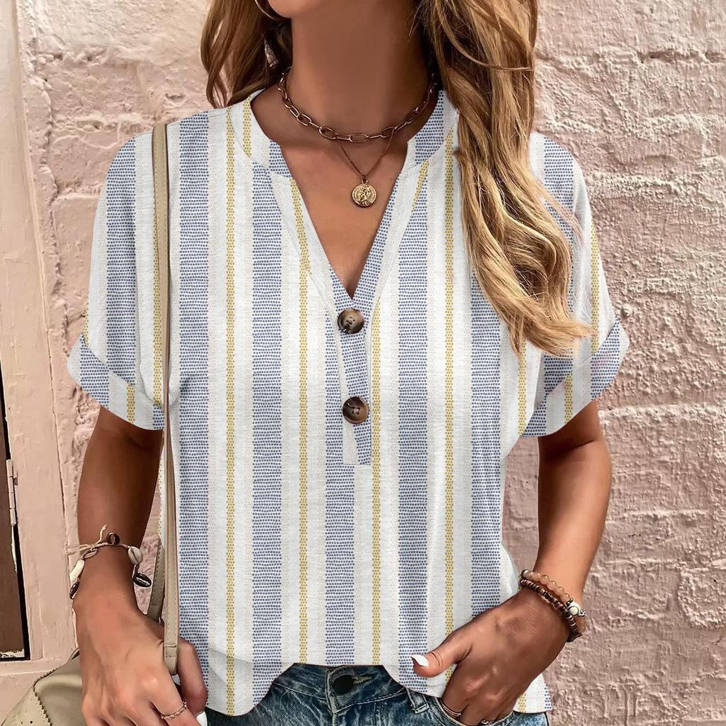 Women's T-Shirt Summer V-Neck T Shirt for Women Daily Fashion Short Sleeve Casual T-Shirt 3d Print Female Clothes