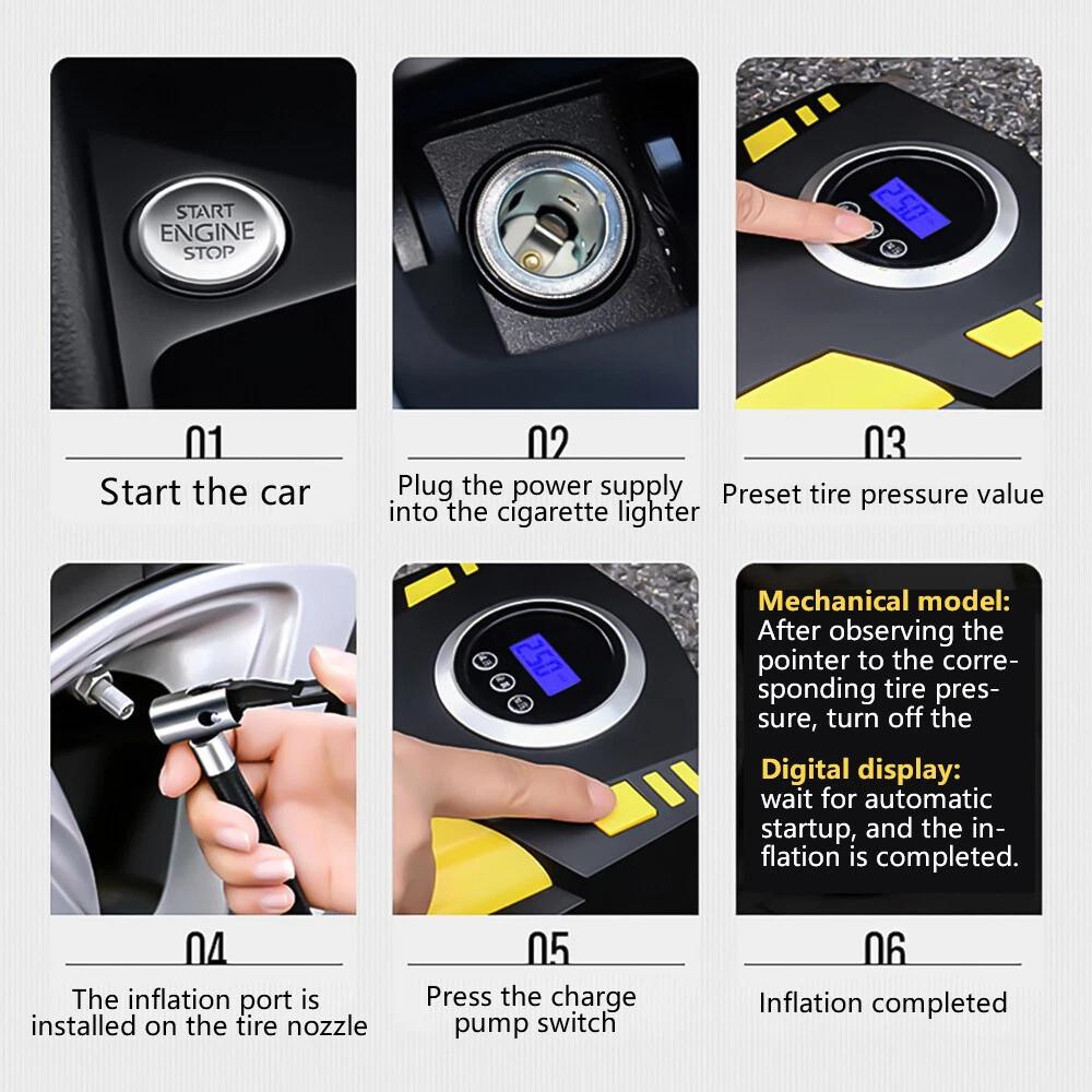 Umflați Rapid 150 PSI Digital Electric Portabil Pompă Compresor Anvelope Pompă de Aer 12V Umflator Anvelope Auto Compresor de Aer Portabil