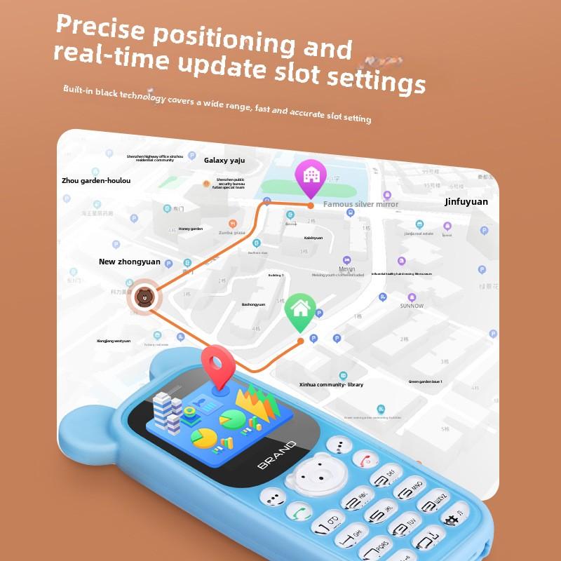 Gewalttätiger Bär Niedliche Kinderpositionierung Studentenhandy Mini-Cartoon Internetsucht beenden Kleines Handy 4G Pass