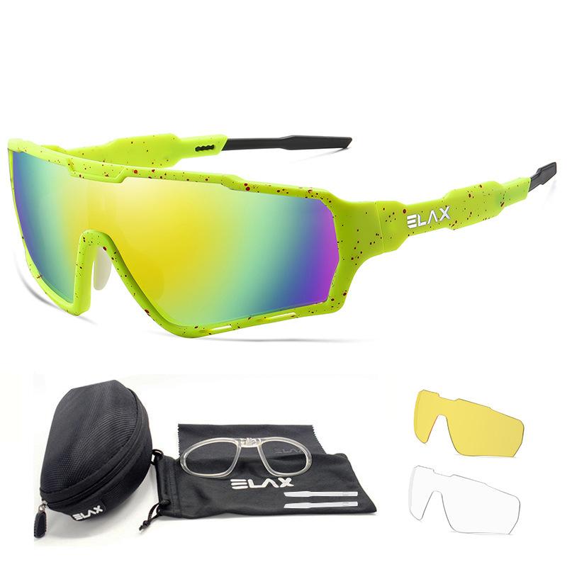 New ELAX 3Lens Set Fashionable Cycling Glasses Outdoor Sports Bicycle Goggles Windproof Protective Glasses