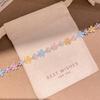 Rhinestone Flower Dopamine Zirconia Bracelet: Luxurious, Fresh Girly Style Hand Jewelry