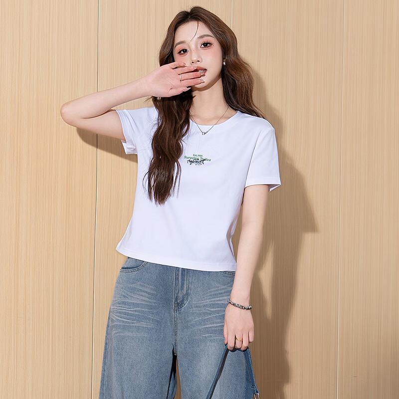 Tangshi Women s Slim-Fit Crew Neck Short Sleeve T-Shirt S