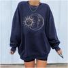 Women's Casual Sun  Printing Long Sleeve Sweatshirt Pullover Blouse Tops