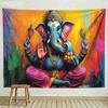Vibrant Ganesha Hindu God Art Tapestry Wall Hanging For Living Room Bedroom Decor Spiritual Religious Art Print Home Decoration
