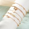 5 Stück Boho Sommer Strand 8 Unendlichkeit Charme Fußkettchen Set Damen Kette am Bein Perle Schmetterling Stern Herz Anhänger Fußkettchen Vintage Schmuck