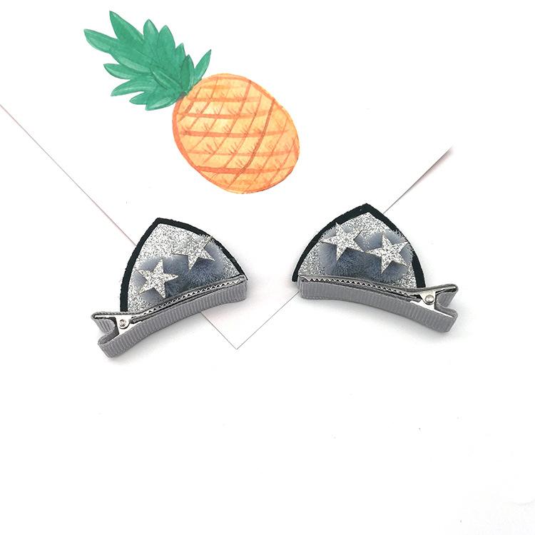 

2 шт. Заколки для волос в виде кошачьих ушек, блестящие радужные из фетра, заколки для волос с цветами, косплей, кавайные заколки, детские головные уборы, аксессуары для волос