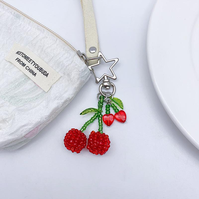 Simulovaný třešňový přívěsek Řetízky na telefon Klíčenka Pouzdro na sluchátka Dekorace na batoh