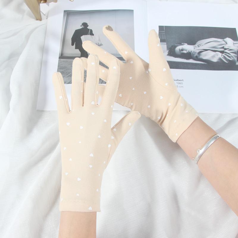 Sunscreen Gloves Female UV Protection Driving Summer Cotton Touch Screen Thin Breathable Riding Elastic Windproof Gloves.
