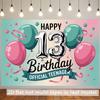 2D 13. Geburtstag "Offizieller Teenager" Hintergrund für Teenager-Party-Dekoration