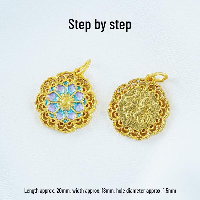Year of the Horse Sand Gold Non-Fading Drip Oil Beaded DIY Bracelet and Jewelry Accessories.