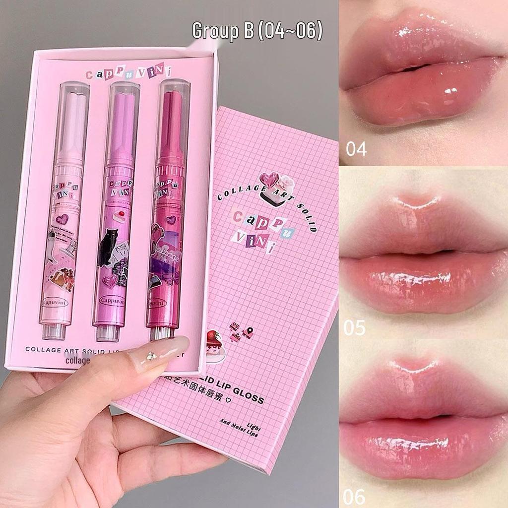 CAPPUVINI Watermelon Press-On Lip Gloss Set: Plump, Mirror-Finish, Moisturizing Lipstick