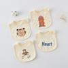 Korean-Style Cartoon Cotton Baby Bib – Waterproof, A-Class Saliva Towel