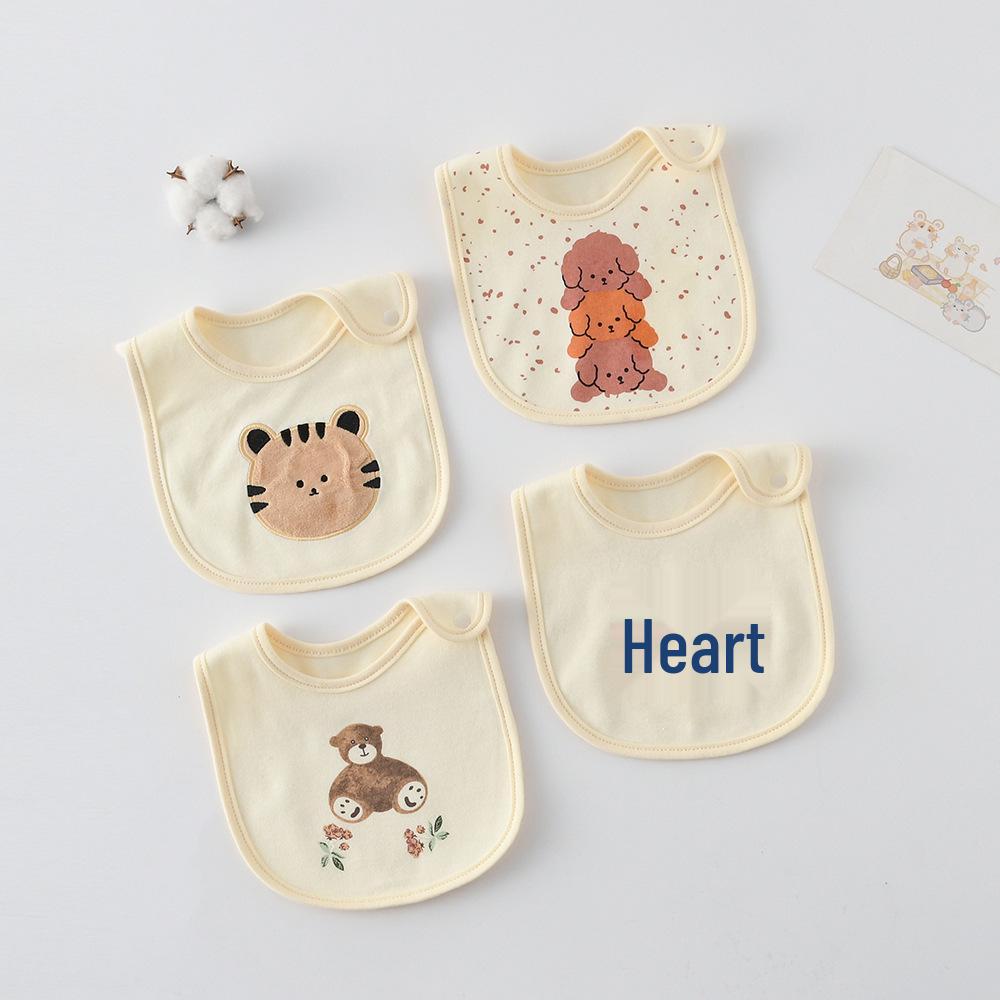 Korean-Style Cartoon Cotton Baby Bib – Waterproof, A-Class Saliva Towel