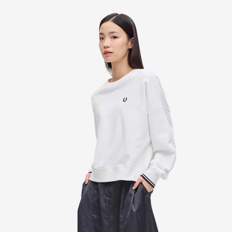 Fred Perry [womens] Tipped Sweatshirt   White Afpf2415135 100