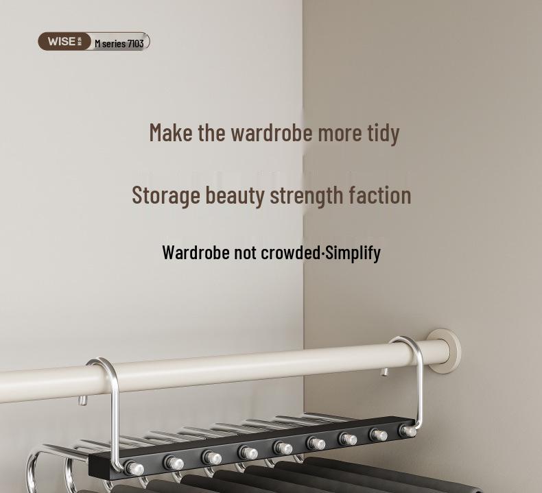 Multi-Layer Stainless Steel Folding Pants Hanger with Pull-Out Clips