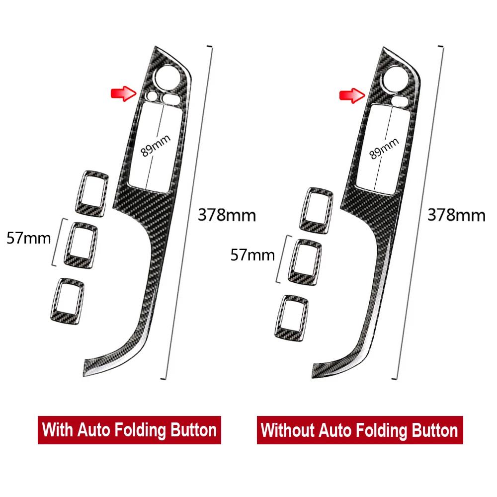 For BMW 3 Series E90 LHD 2005-2012 - Interior Power Window Switch Trim, Real Carbon Fiber Easy Install Decor