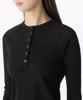 MUSINSA STANDARD WOMAN Women'S Vertical Texture Henley Neck Long Sleeve T-Shirt [Black]