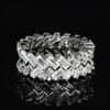Bright Green Cubic Zirconia Ring Female Engagement Party Jewelry Noble Lady Fashion Wedding Ceremony Accessories Gift
