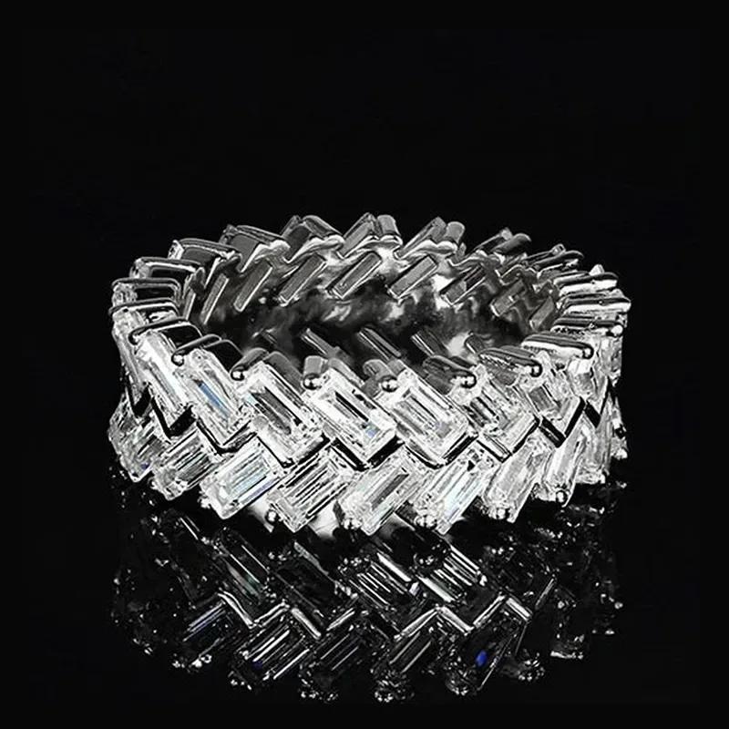 Bright Green Cubic Zirconia Ring Female Engagement Party Jewelry Noble Lady Fashion Wedding Ceremony Accessories Gift
