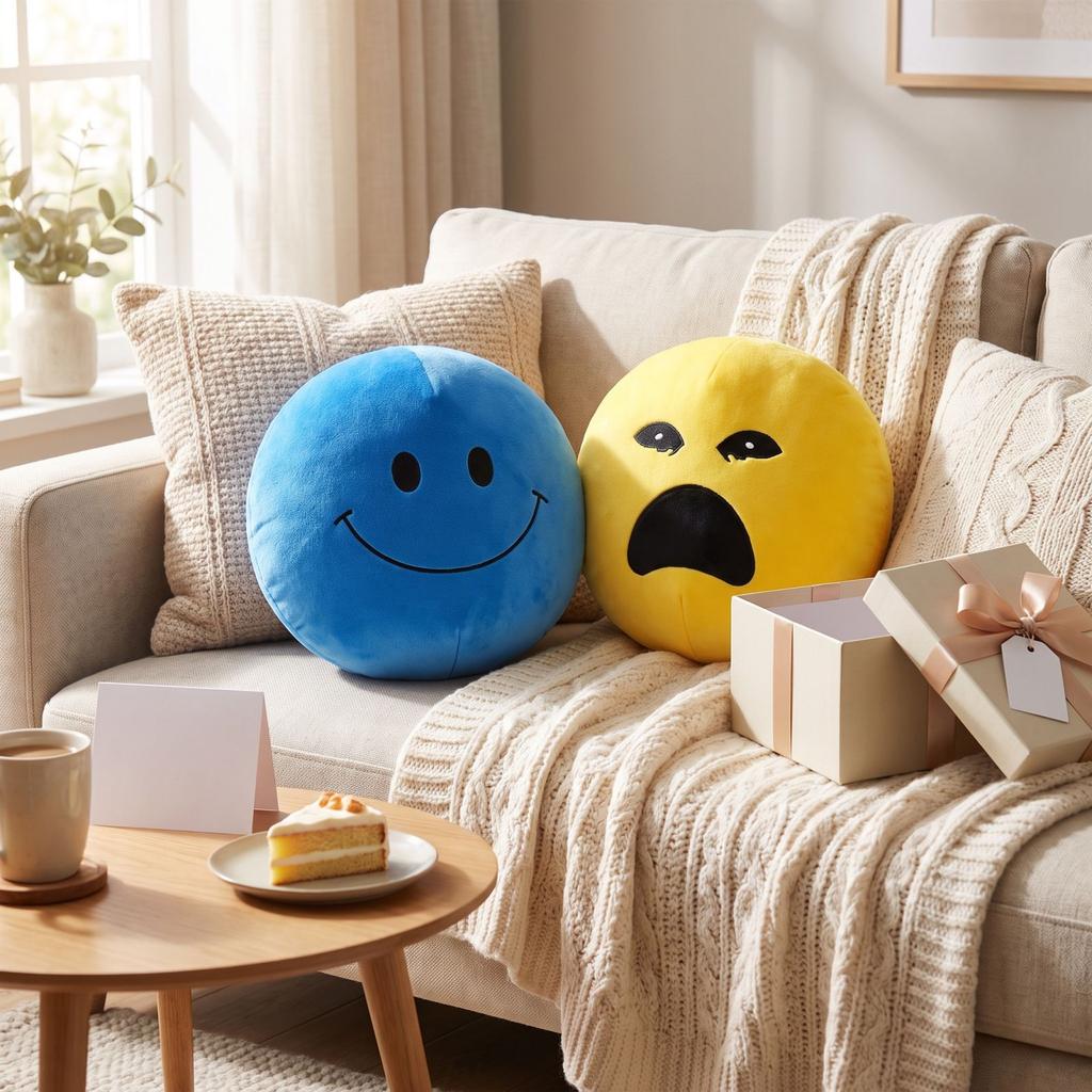 Plush Toy - Soft Cute Happy Expression Stuffed Animal Doll for Kids and Adults