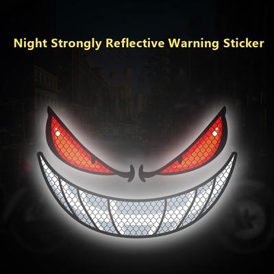Devil Eye Reflective Motorcycle Safety Warning Stickers Decor Moto Bike Scooter Body Windshield Helmet Tailbox Decal Accessories