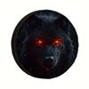 Fierce Black Wolf with Glowing Red Eyes Spare Tire Cover Wheel Protector Covers Outdoor Adventure for Trailer Travel 17 Inch