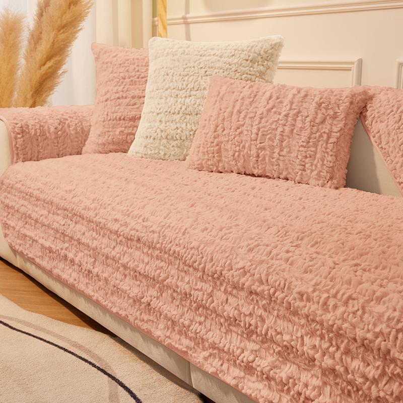 

Зимняя утолщенная подушка для дивана из кроличьего бархата, нескользящая подушка, плюшевый чехол для дивана, мягкий съемный чехол для дивана, домашний декор 70x70cm