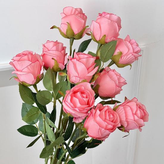 Artificial Rose Flower, Long Stem Fake Silk Roses for DIY Bridal Bouquet, Wedding Party Centerpiece, Home Table Decor