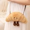 Croissant Bread Toast Plush Toys Backpack Cute Kawaii Food Shape Bag Kids Boys Girls Fashion Street Photography Soft Fun Carrier