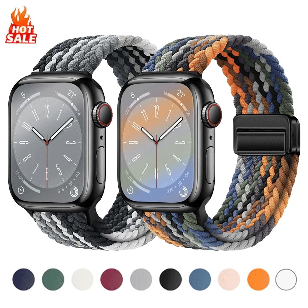 Cinturino in Tessuto di Nylon Multicolore per Apple Watch 46mm 42mm 44mm 40mm 45mm 49mm 41mm iWatch Serie Ultra 3 SE 3 11 10 9 8 7 6