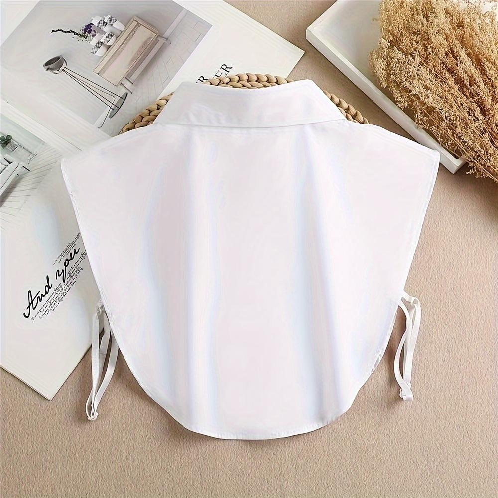 1pc Elegant Half-Shirt Collar,Women'S Sleeveless Detachable Faux Collar Pieces,Polyester Layered Shirt Inserts, Machine Washable