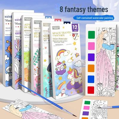 Tragbares Aquarell-Graffiti-Malbuch für Kinder: Kindergarten-Malbuch mit Wassertauchbildern