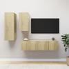 VidaXL TV Stand Set, 4 Pcs Sonoma Oak Chipboard
