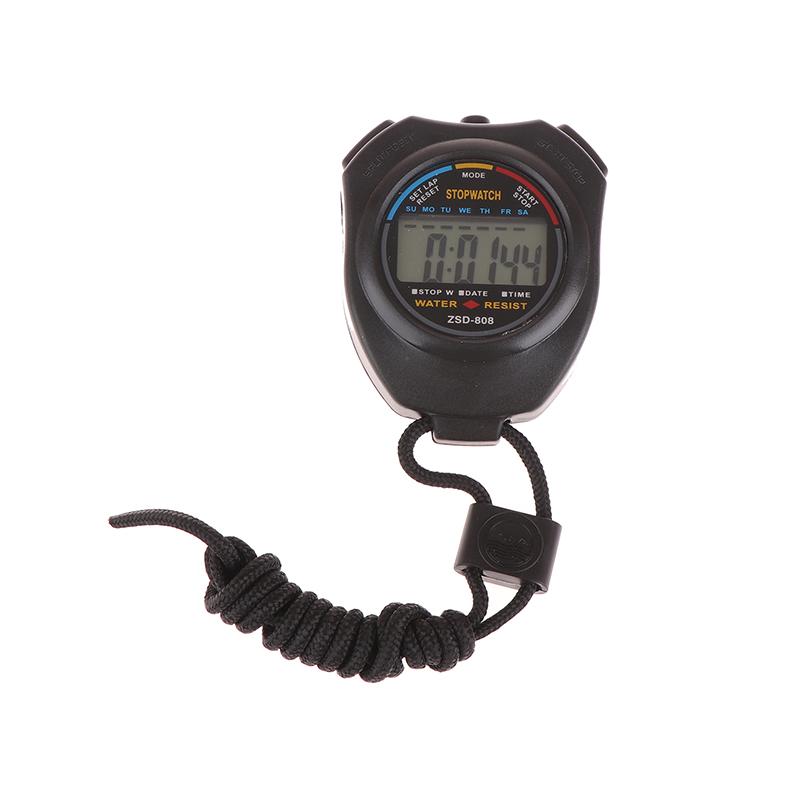 1Pc Lcd Timer Stop Watch Timer Tool Black  Portable Waterproof Chronometer Handheld Stopwatch Digital Sport Stopwatch