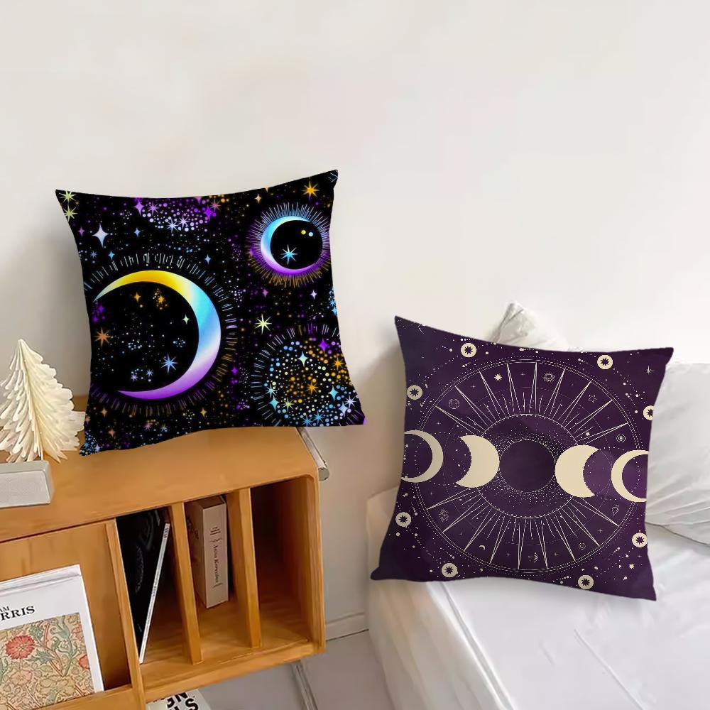 Magic Psychedelic Moon Print Black Cushion Cover Pillow Cover Decoration Room Home Sofa Living Office Car Nordic Simplicity