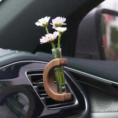 Car Vase Vent Clip, Car Vent Propagation, Mini Car Flower Vase Vent Clip, For Air Vent Charm Auto Interior Wooden Ornament