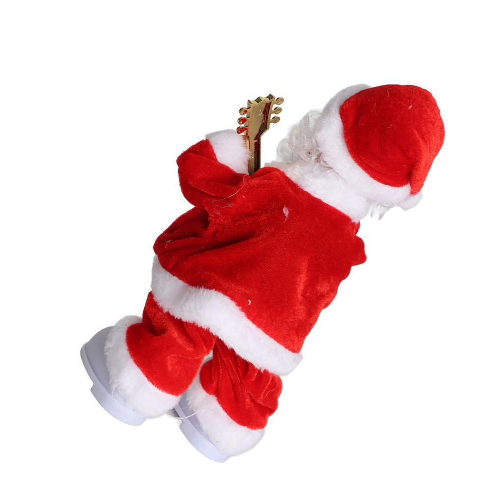 Velho a Tocar Guitarra Ornamento Música Velho a Balançar Ornamento de Natal Operado a Bateria Ornamento de Natal