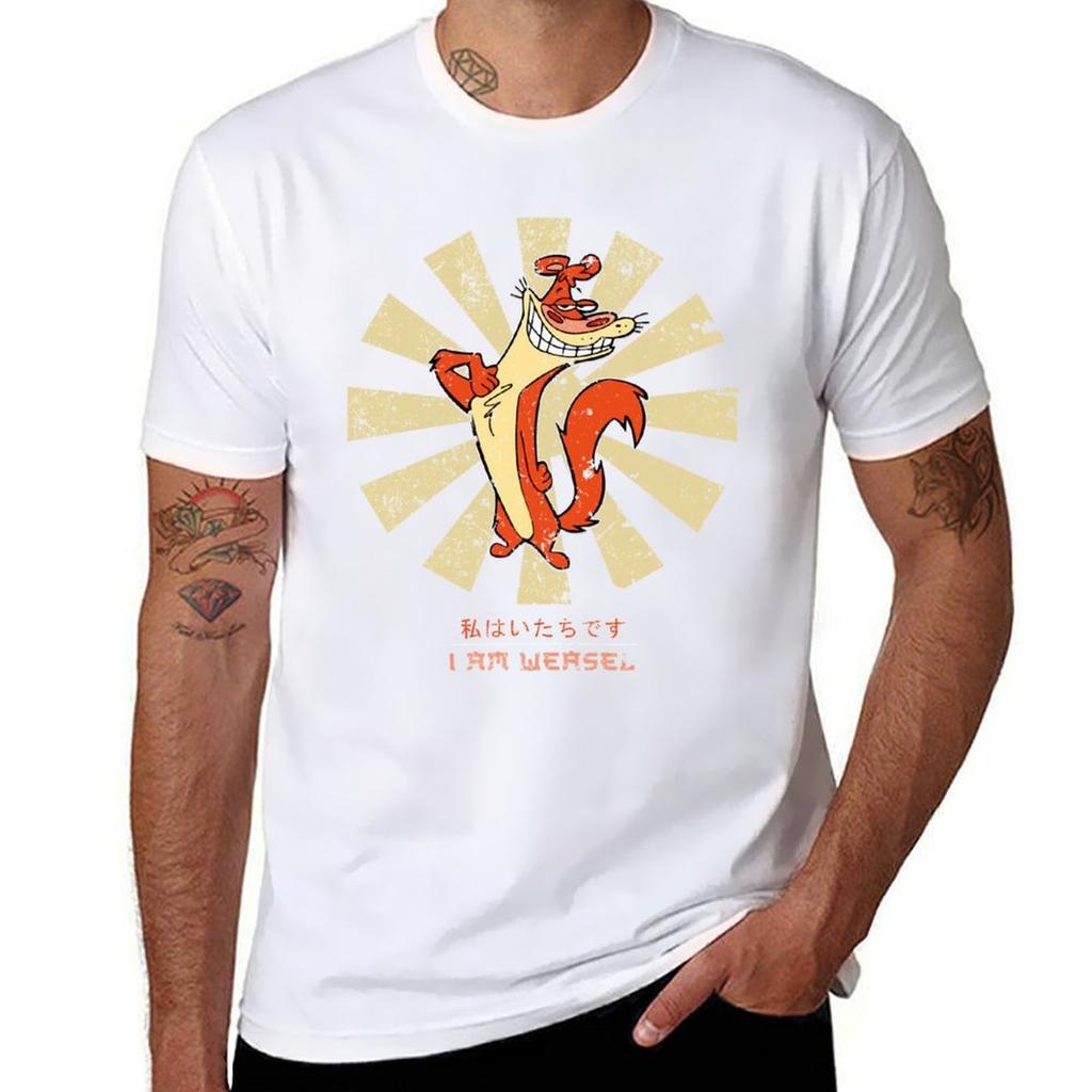 I Am Weasel Retro Japanese T-Shirt Quick-drying Cute Clothes Mens Graphic T-shirts Hip Hop