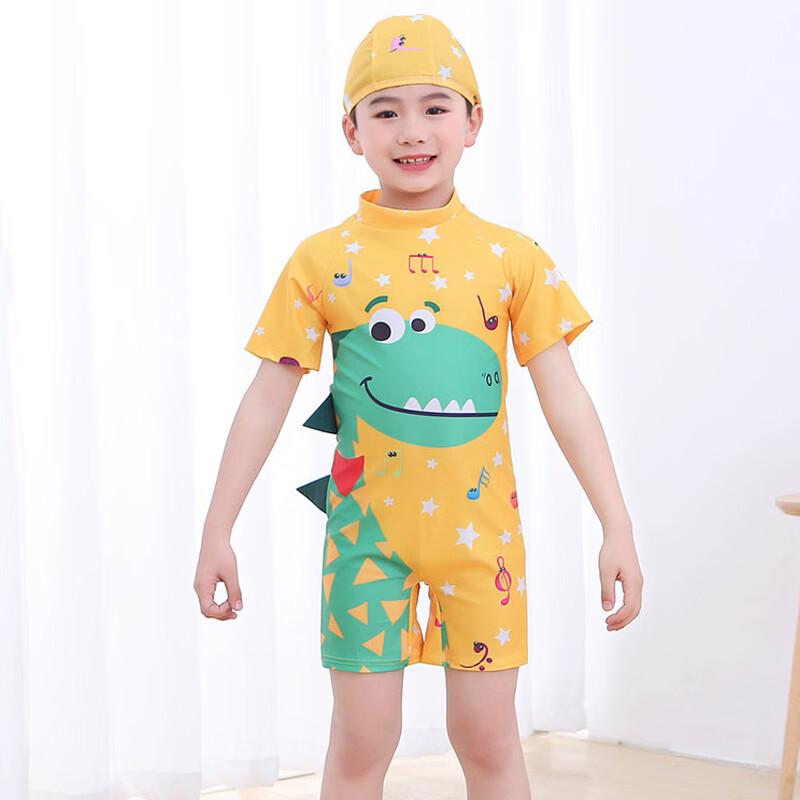 Boys' Dinosaur Print Short-Sleeve Swimsuit Set